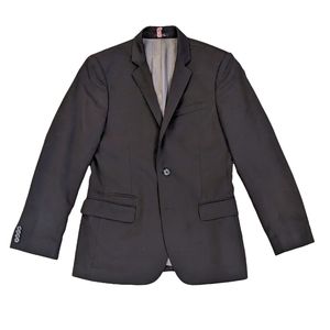 Men's Express slim fit black wool blend 2-button blazer sport coat suit jacket